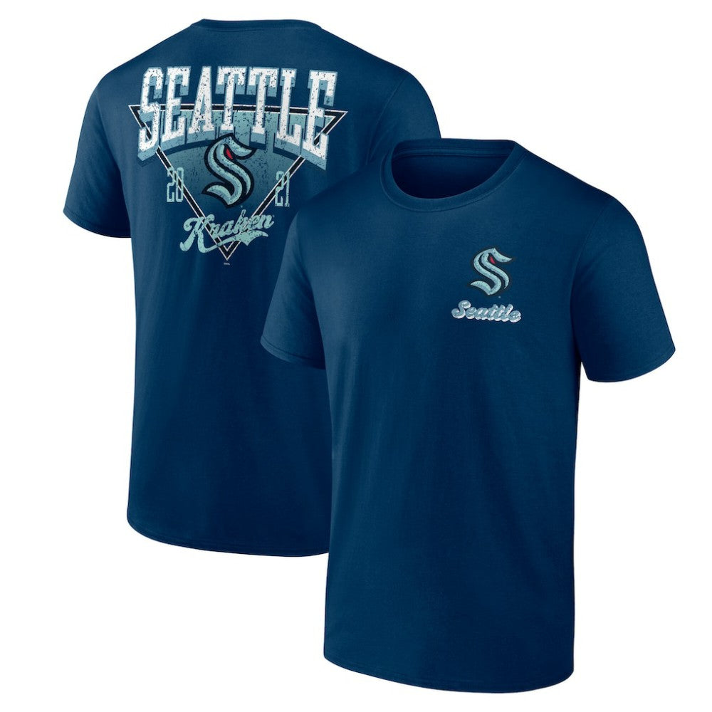 Seattle Kraken Logo Athletic Never Over T-Shirt - Navy T-shirts