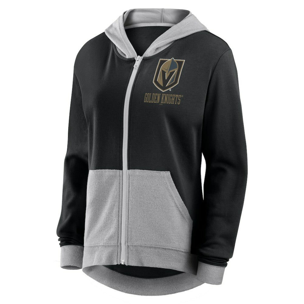 Vegas Golden Knights Logo Athletic Women's Hit It French Terry Full-Zip Hoodie - Black Hoodies