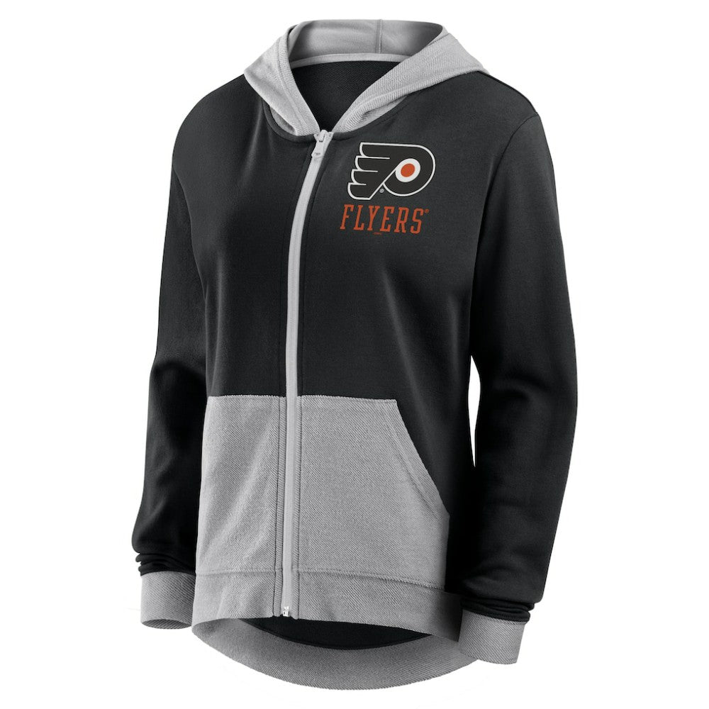 Philadelphia Flyers Logo Athletic Women's Hit It French Terry Full-Zip Hoodie - Black Hoodies