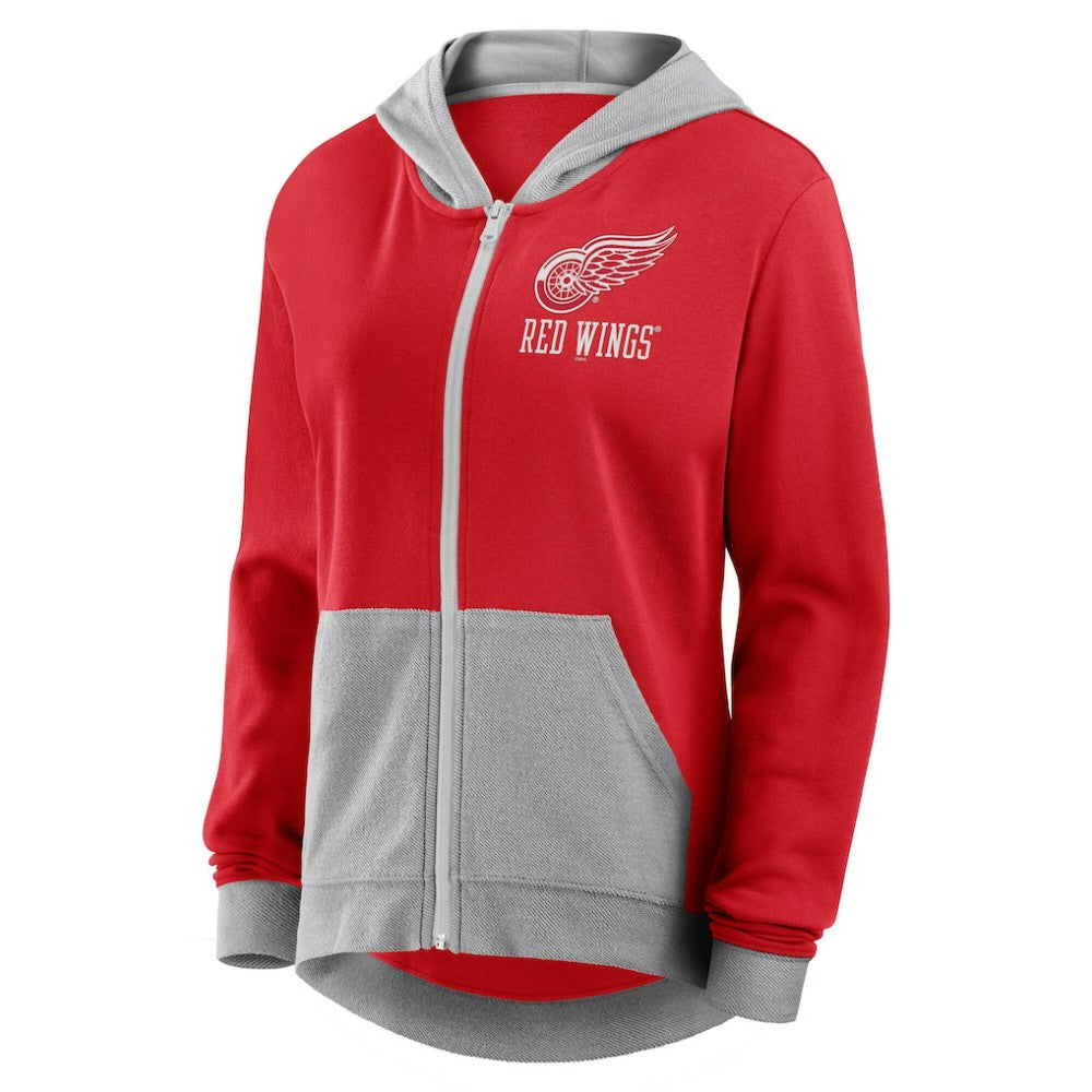 Detroit Red Wings Logo Athletic Women's Hit It French Terry Full-Zip Hoodie - Red Hoodies