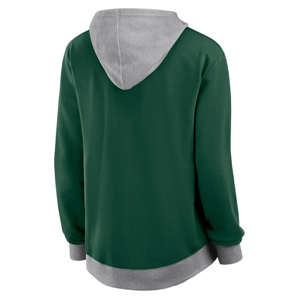 Minnesota Wild Logo Athletic Women's Hit It French Terry Full-Zip Hoodie - Green Hoodies