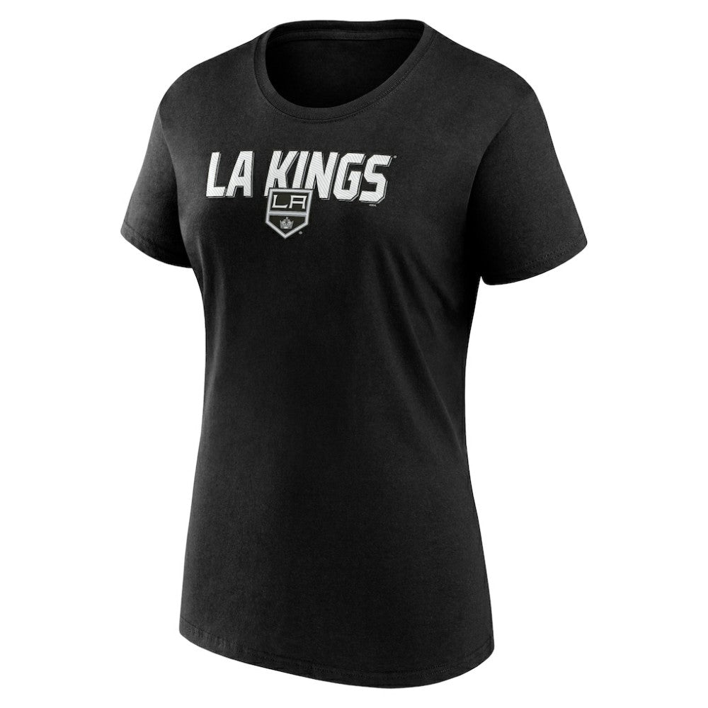 Los Angeles Kings Logo Athletic Women's Launch Scoop Neck T-Shirt - Black T-shirts