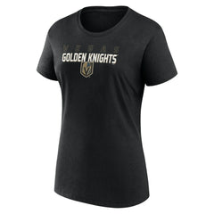 Vegas Golden Knights Logo Athletic Women's Launch Scoop Neck T-Shirt - Black T-shirts