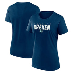 Seattle Kraken Logo Athletic Women's Launch Scoop Neck T-Shirt - Navy T-shirts