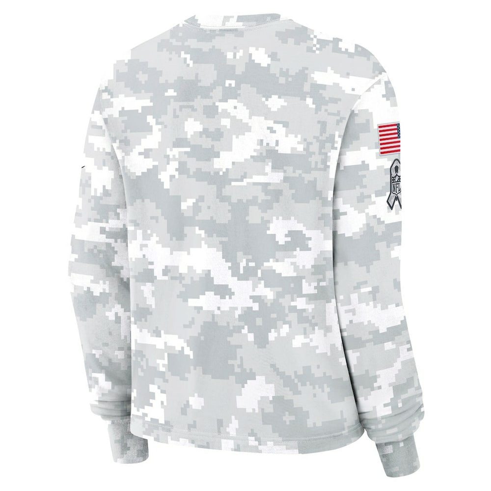 Cleveland Browns Women's 2024 Salute To Service Dri-FIT Long Sleeve T-Shirt - Arctic Camo sale