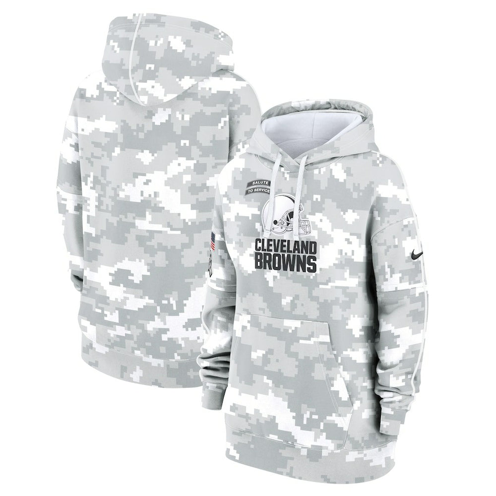 Cleveland Browns Women's 2024 Salute To Service Club Fleece Oversized Pullover Hoodie - Arctic Camo outlet