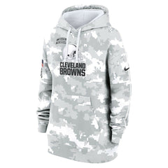 Cleveland Browns Women's 2024 Salute To Service Club Fleece Oversized Pullover Hoodie - Arctic Camo outlet