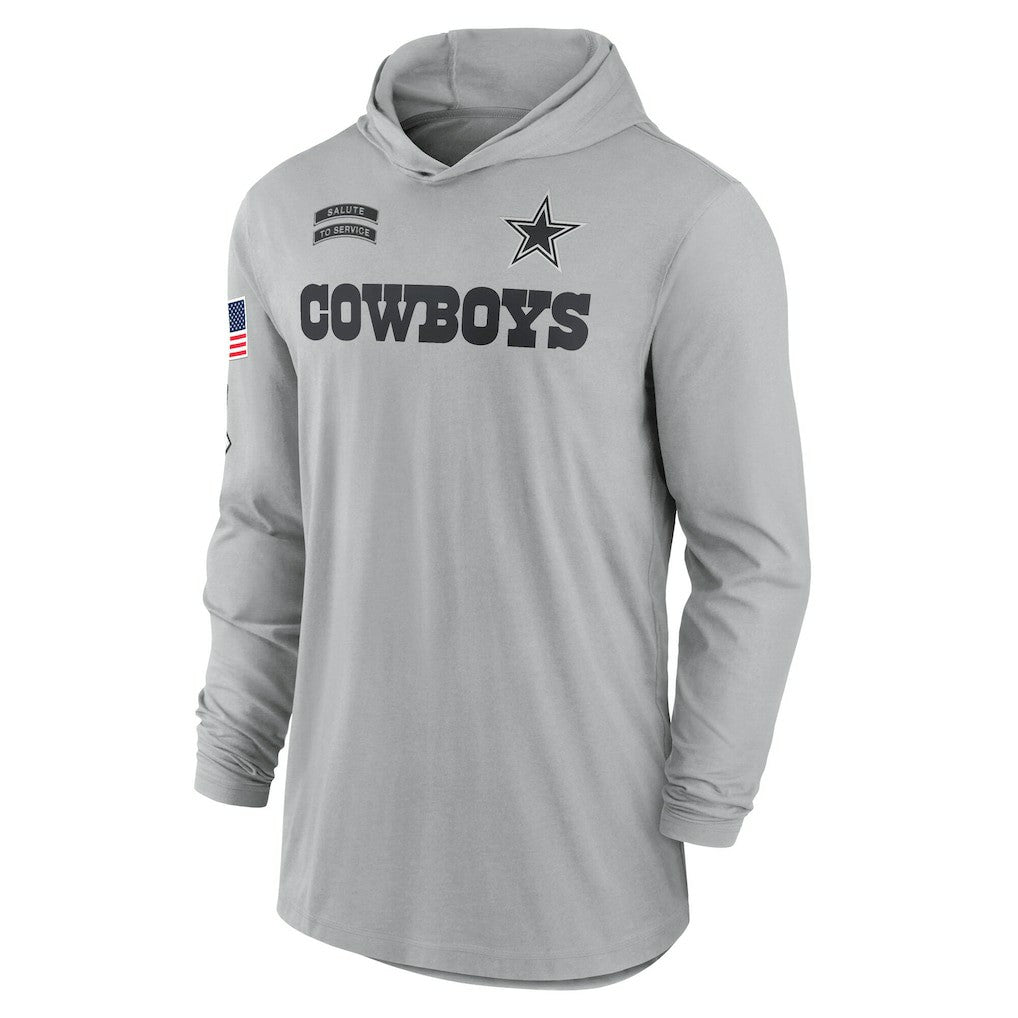Dallas Cowboys 2024 Salute to Service Lightweight Dri-FIT Long Sleeve Hoodie T-Shirt - Gray outlet
