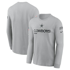 Dallas Cowboys 2024 Salute To Service Long Sleeve T-Shirt - Gray for sale