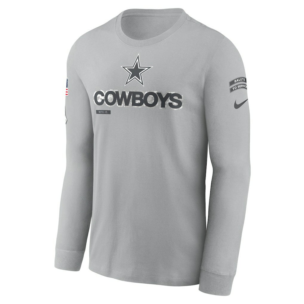 Dallas Cowboys 2024 Salute To Service Long Sleeve T-Shirt - Gray for sale