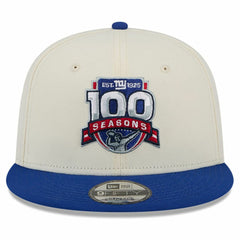 New York Giants New Era 100th Season Two-Tone 9FIFTY Snapback Hat - Cream/Royal on sale