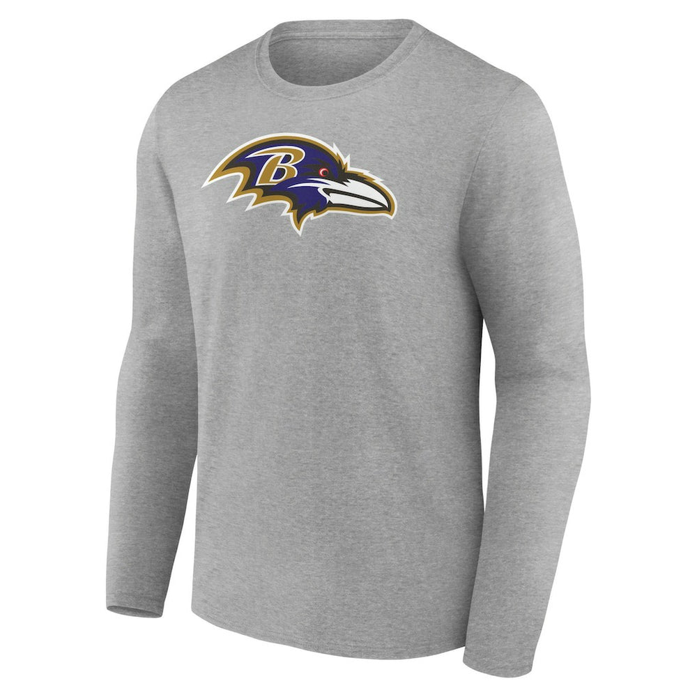 Lamar Jackson Baltimore Ravens Icon Player Name & Number Long Sleeve T-Shirt - Gray outlet