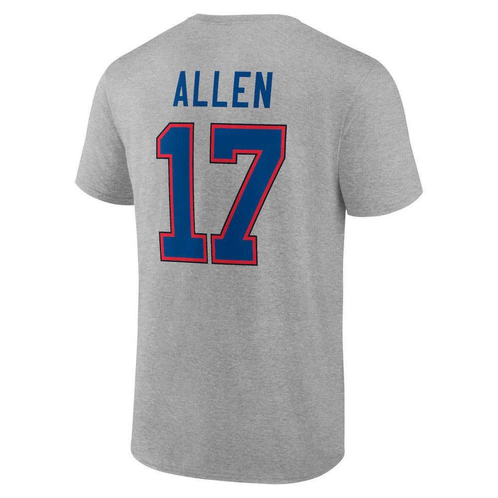 Josh Allen Buffalo Bills Icon Player Name & Number T-Shirt - Gray on sale