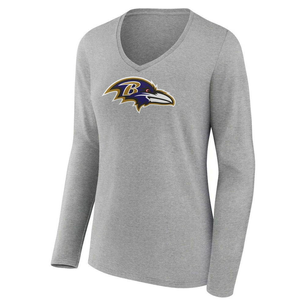 Zay Flowers Baltimore Ravens Women's Icon Player Name & Number Long Sleeve V-Neck T-Shirt - Gray on sale