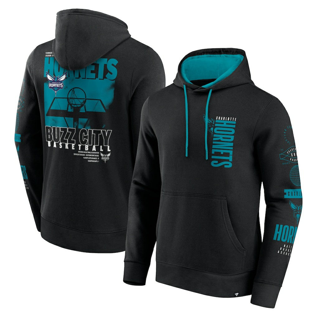 Charlotte Hornets Game Time Crossover Pullover Hoodie - Black sale