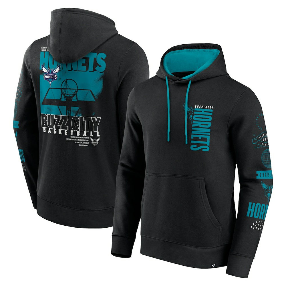 Charlotte Hornets Game Time Crossover Pullover Hoodie - Black sale