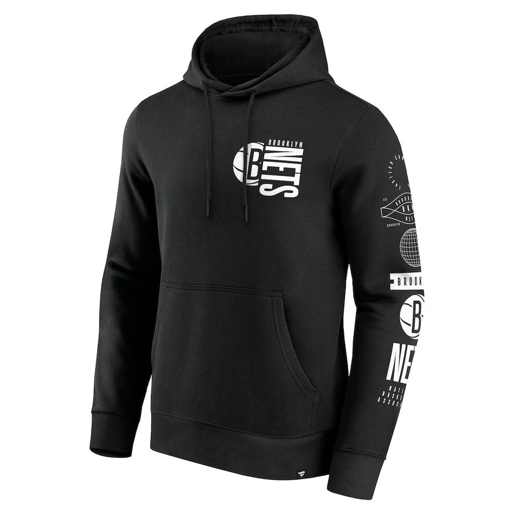 Brooklyn Nets Game Time Crossover Pullover Hoodie - Black on sale