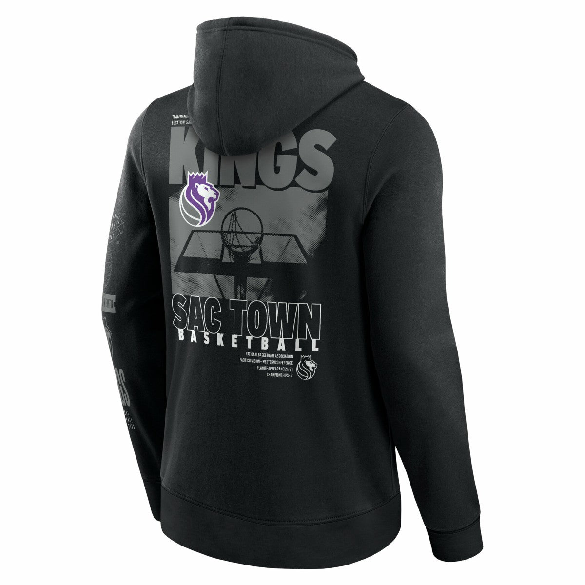 Sacramento Kings Game Time Crossover Pullover Hoodie - Black cheap