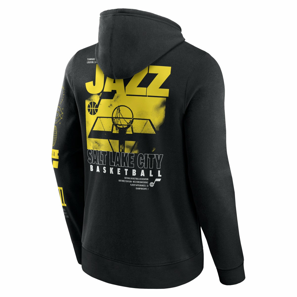 Utah Jazz Game Time Crossover Pullover Hoodie - Black online