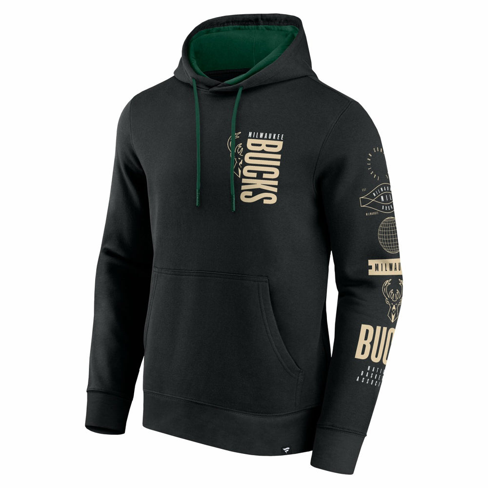 Milwaukee Bucks Game Time Crossover Pullover Hoodie - Black for sale