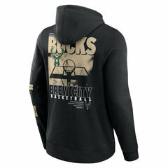 Milwaukee Bucks Game Time Crossover Pullover Hoodie - Black for sale