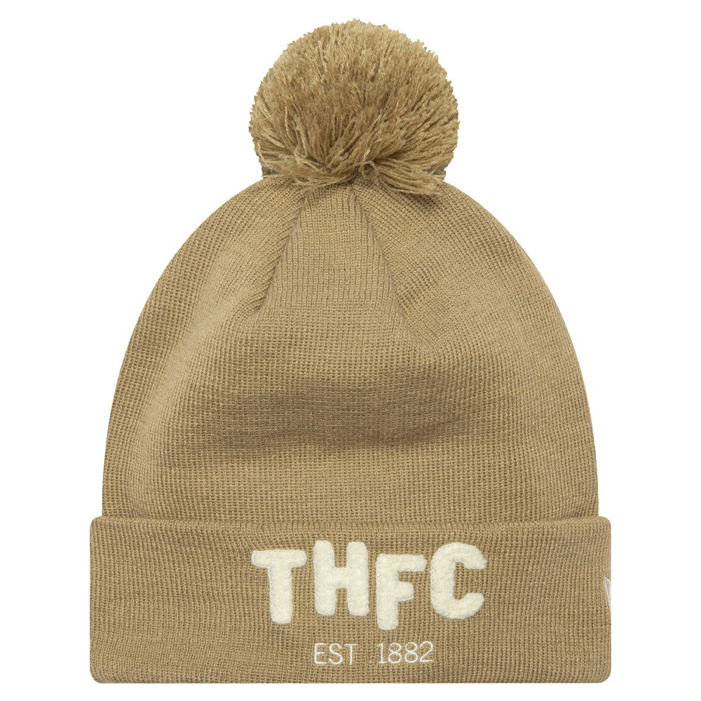 Tottenham Hotspur New Era Boucle Cuffed Knit Hat with Pom - Tan for sale