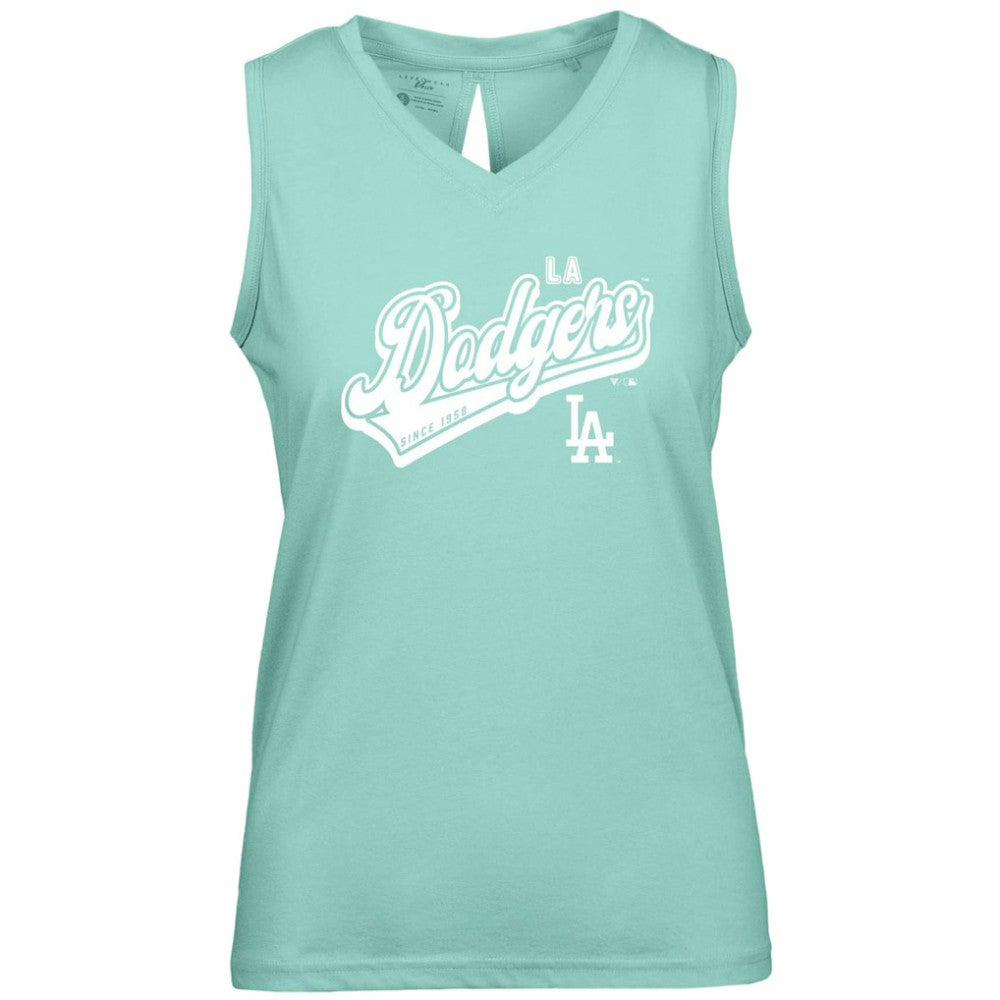 Los Angeles Dodgers Levelwear Women's  Paisley Sweep V-Neck Tank Top Mint