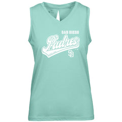 San Diego Padres Levelwear Women's  Paisley Sweep V-Neck Tank Top Mint