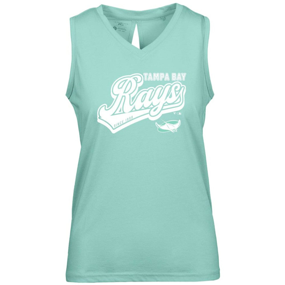 Tampa Bay Rays Levelwear Women's  Paisley Sweep V-Neck Tank Top Mint