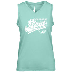 Tampa Bay Rays Levelwear Women's  Paisley Sweep V-Neck Tank Top Mint