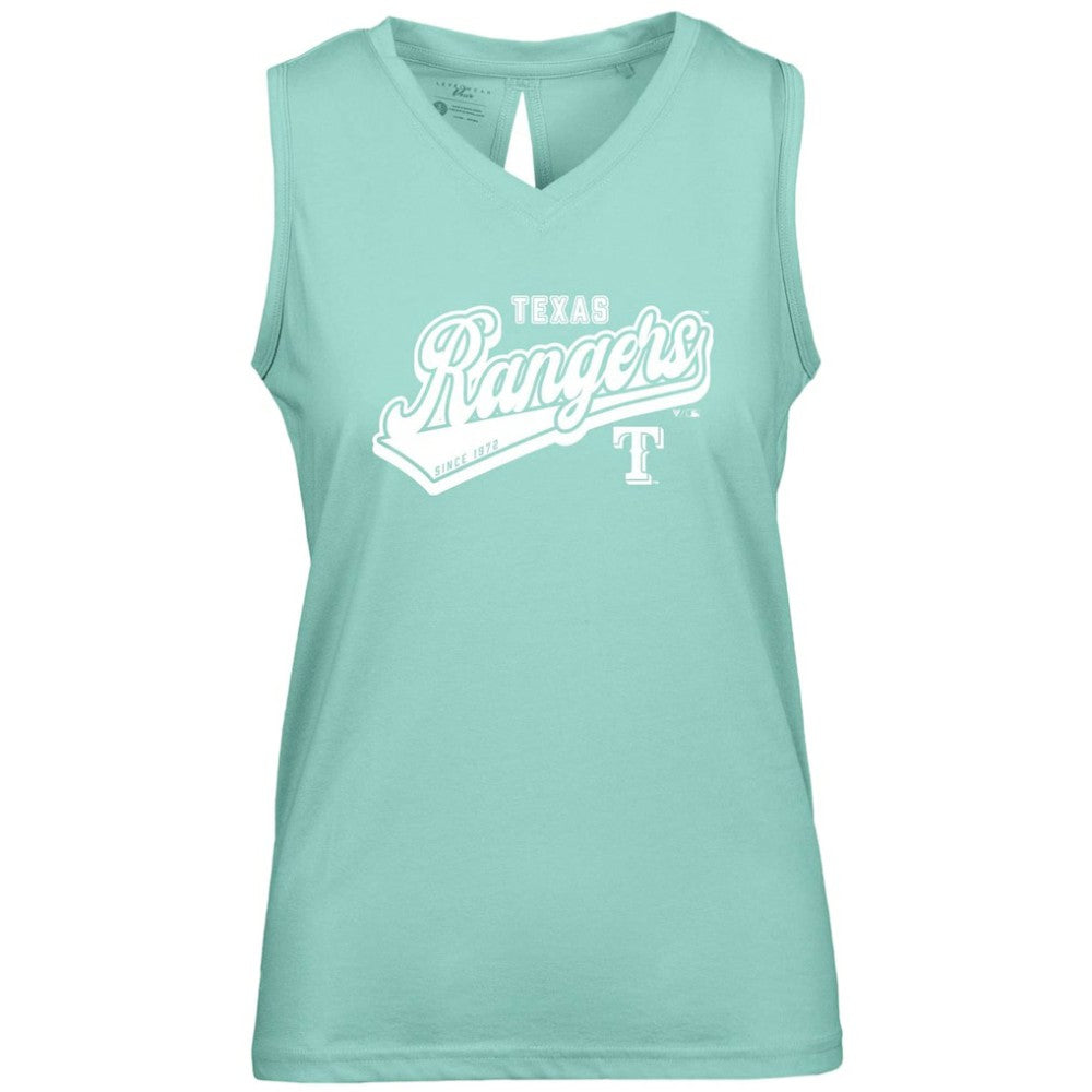 Texas Rangers Levelwear Women's  Paisley Sweep V-Neck Tank Top Mint