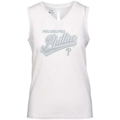 Philadelphia Phillies Levelwear Women's  Paisley Sweep V-Neck Tank Top White