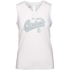 St. Louis Cardinals Levelwear Women's  Paisley Sweep V-Neck Tank Top White