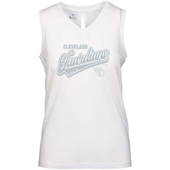 Cleveland Guardians Levelwear Women's  Paisley Sweep V-Neck Tank Top White