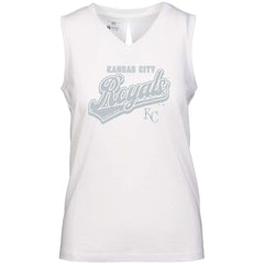 Kansas City Royals Levelwear Women's  Paisley Sweep V-Neck Tank Top White