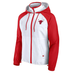Chicago Bulls Women's Anorak Raglan Full-Zip Hoodie Jacket - White/Red for sale