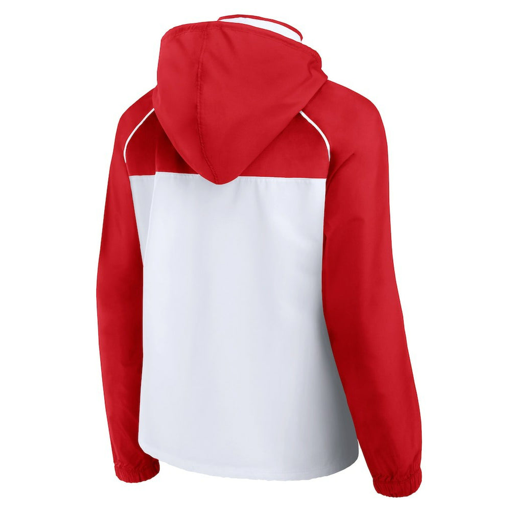 Chicago Bulls Women's Anorak Raglan Full-Zip Hoodie Jacket - White/Red for sale
