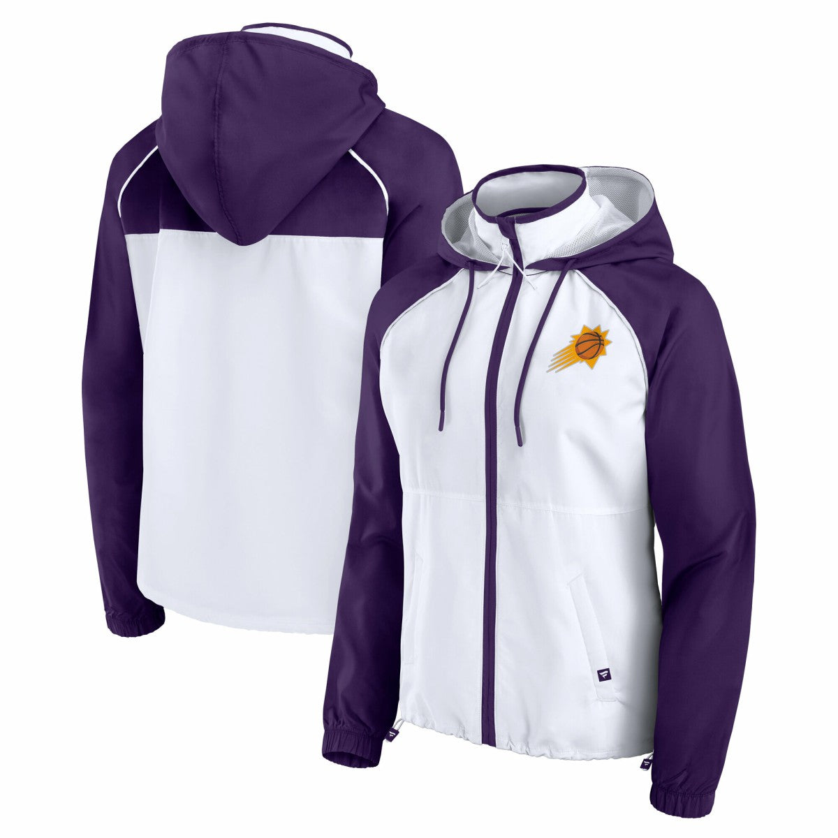 Phoenix Suns Women's Anorak Raglan Full-Zip Hoodie Jacket - White/Purple on sale
