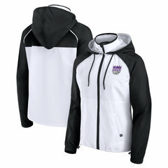 Sacramento Kings Women's Anorak Raglan Full-Zip Hoodie Jacket - White/Black sale
