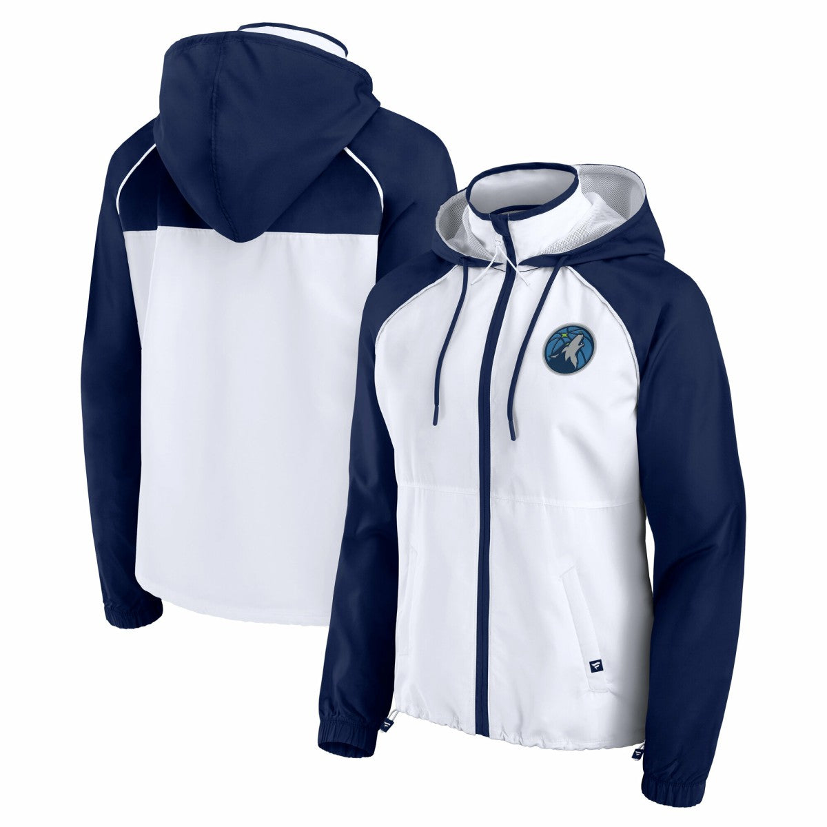 Minnesota Timberwolves Women's Anorak Raglan Full-Zip Hoodie Jacket - White/Navy sale