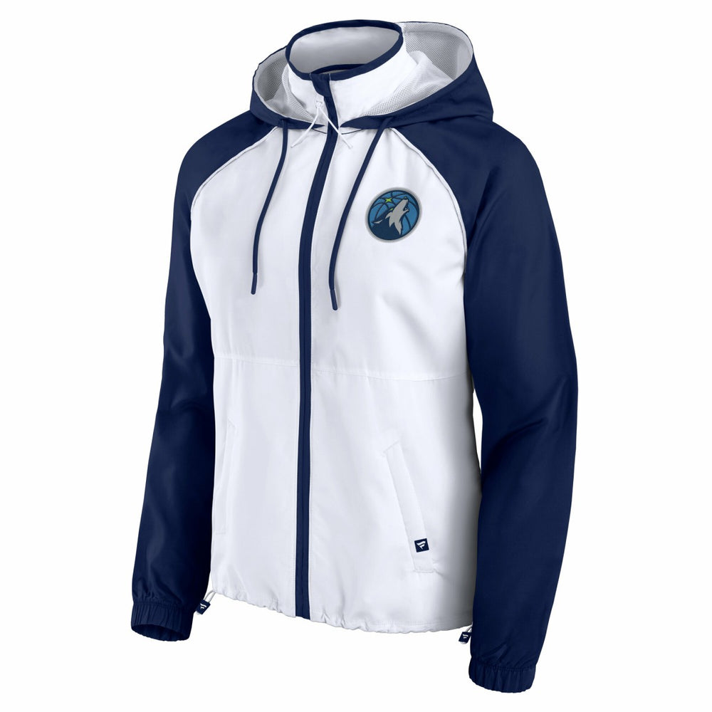 Minnesota Timberwolves Women's Anorak Raglan Full-Zip Hoodie Jacket - White/Navy sale