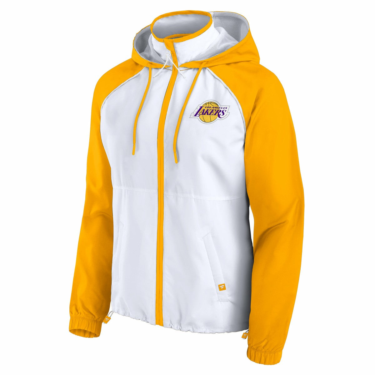 Los Angeles Lakers Women's Anorak Raglan Full-Zip Hoodie Jacket - White/Gold cheap