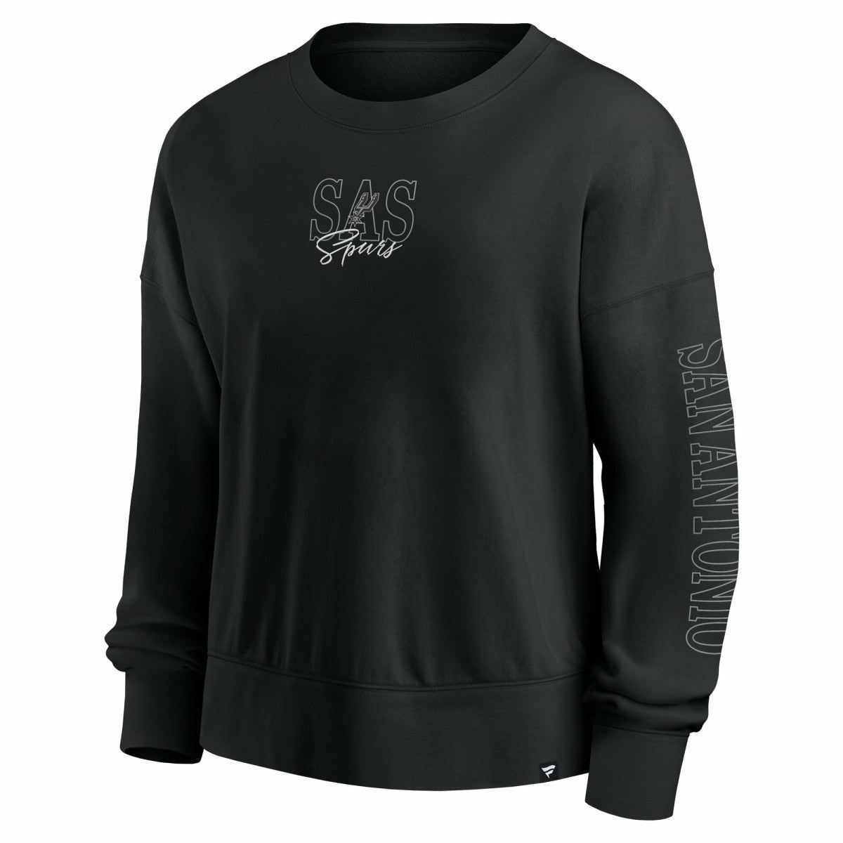 San Antonio Spurs Women's Oversized Game Day Pullover Sweatshirt - Black on sale