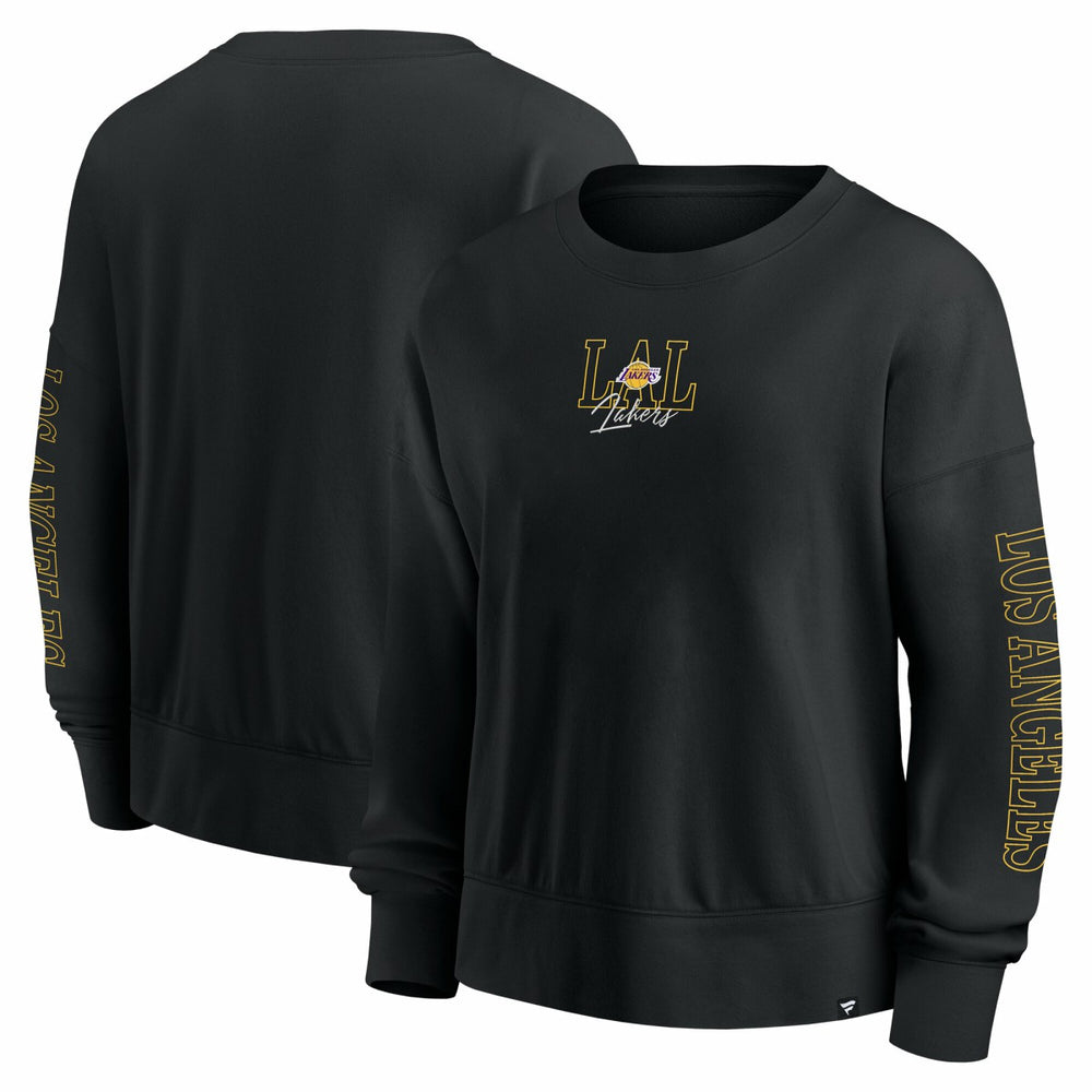 Los Angeles Lakers Women's Oversized Game Day Pullover Sweatshirt - Black discount