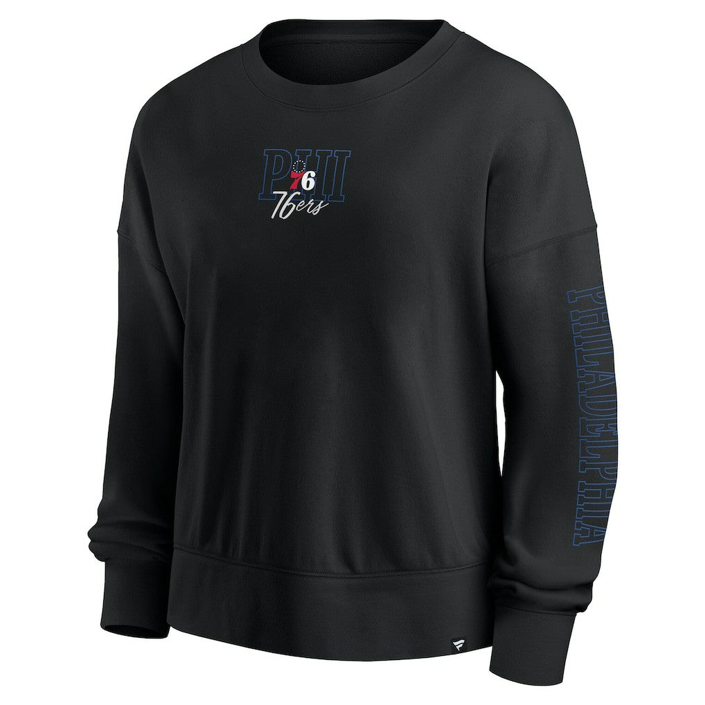 Philadelphia 76ers Women's Oversized Game Day Pullover Sweatshirt - Black cheap