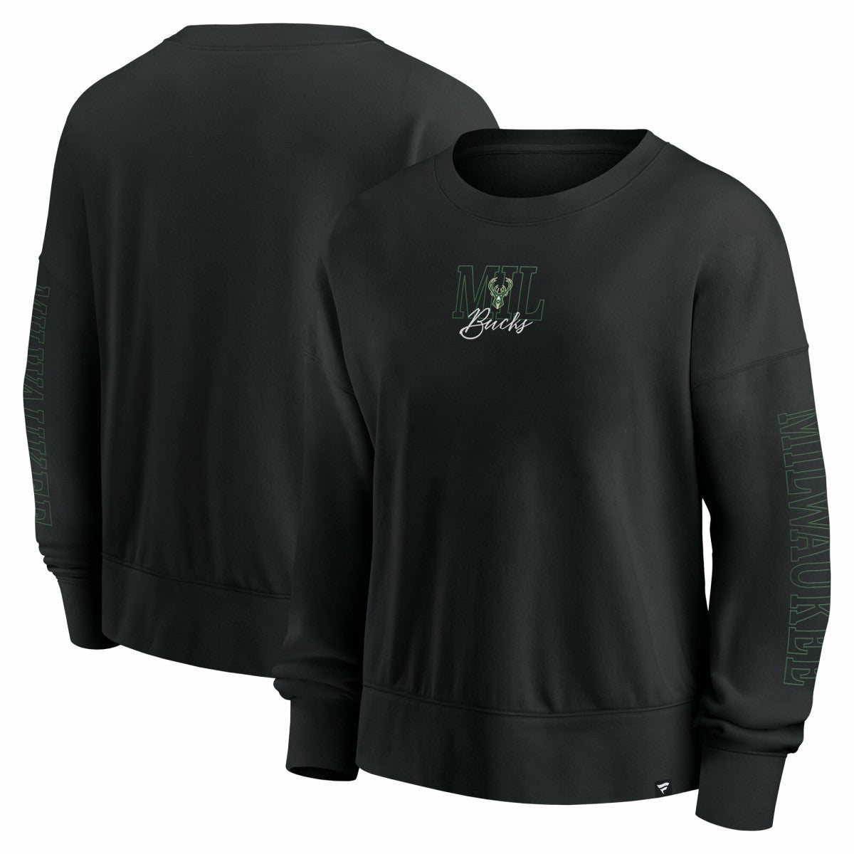 Milwaukee Bucks Women's Oversized Game Day Pullover Sweatshirt - Black outlet