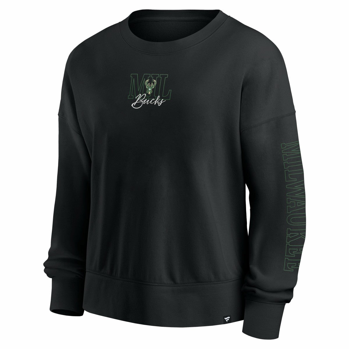 Milwaukee Bucks Women's Oversized Game Day Pullover Sweatshirt - Black outlet