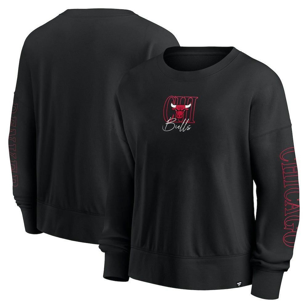 Chicago Bulls Women's Oversized Game Day Pullover Sweatshirt - Black on sale