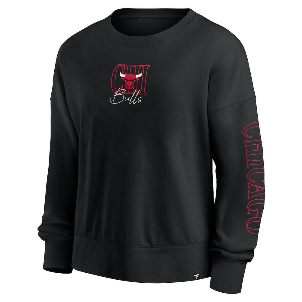 Chicago Bulls Women's Oversized Game Day Pullover Sweatshirt - Black on sale