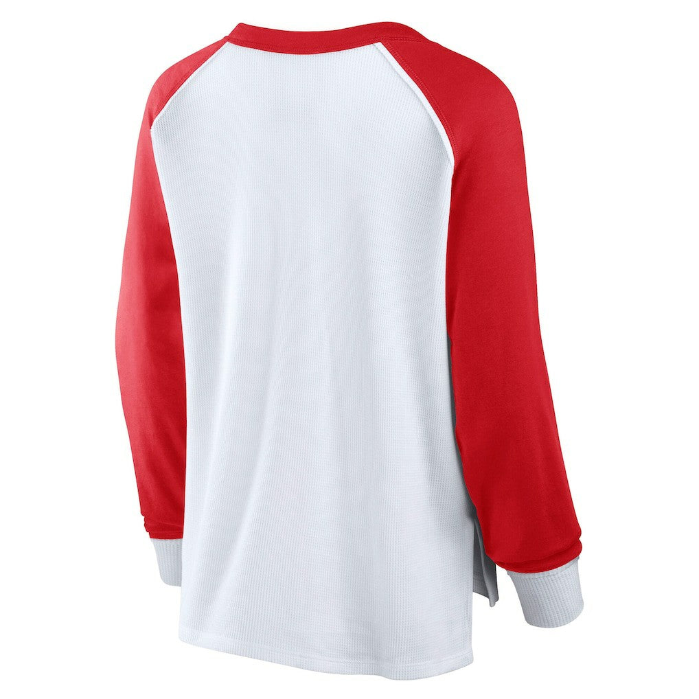 Chicago Bulls Women's Open Lane Waffle Long Sleeve V-Neck T-Shirt sale - White discount
